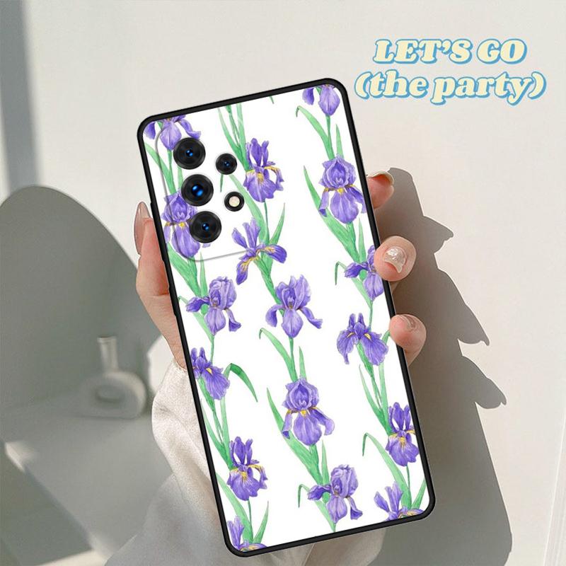 Blue Iris Flower phone case For Samsung Galaxy A42 A31 A40 A51 A71 A32 A80 A91 A52 A72 A73 A20e A21S A50 A70 A11 A12 Cover