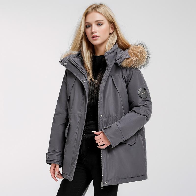 winter clothing big fur collar Parker down cotton-padded jacket women's year loose versatile thickened bread clothing