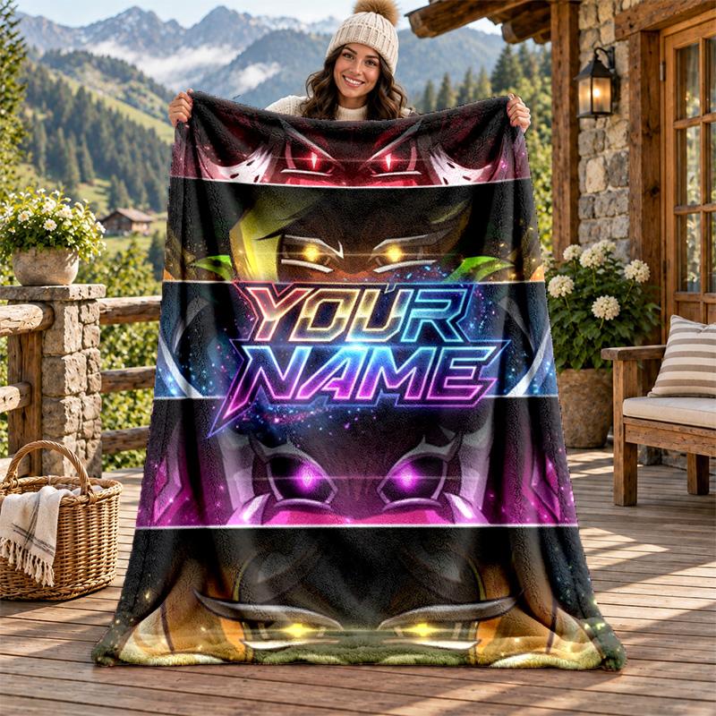 Cookie Run Kingdom Custom Name Flannel Blanket Personalized Soft Warm Plush Throw Blanket Customized Gift for Family Friends