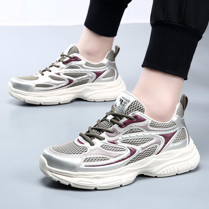 

Daddy shoes men s summer 2025 new breathable mesh casual shoes platform non-slip wear-resistant sports trendy shoes men 44