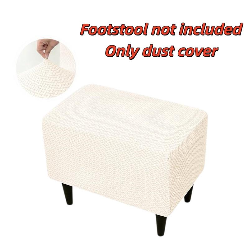 1Pcs Dust-Proof Footrest Protector Case Jacquard Ottoman Slipcovers Elastic All-Inclusive Footstool Pouf Covers For Living Room