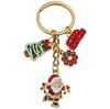 Exquisite Christmas Keychain: Santa, Reindeer, Gift Box, and Bell Ornaments Pendant