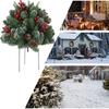 Yard Stakes Christmas Tree Stake With Cones Red Berries Insert Decoration Art Ground Spikes For Spring Porch Backyard Pathway
