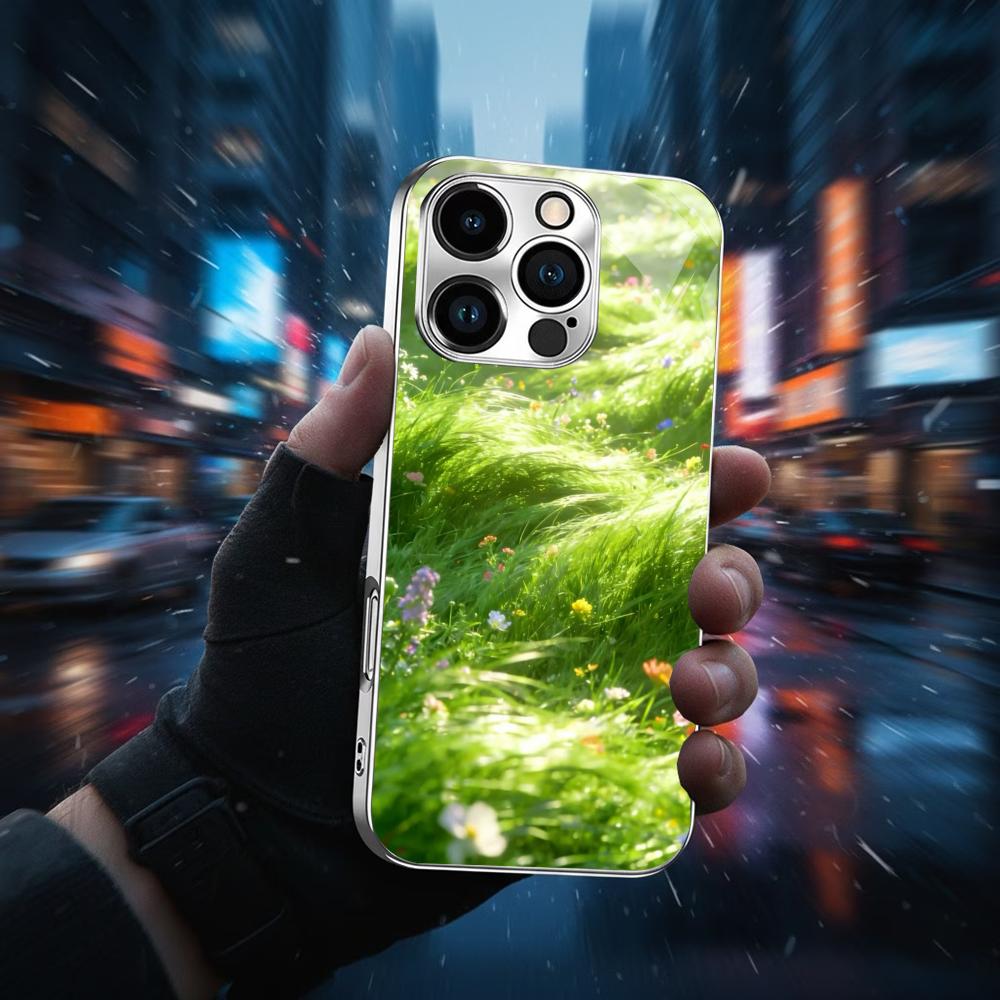 

Colorful For Electroplated Glass Phone Case For iPhone 17 16 15 14 13 12 11 Pro Max Plus 16E 17Air Cover iPhone 11 ProMax
