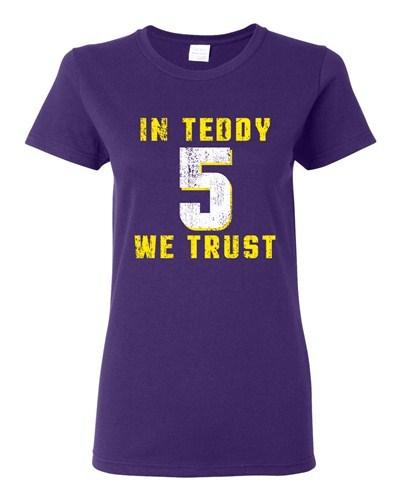 Ladies In Teddy We Trust Quarterback Sports Minnesota Football DT T-Shirt Tee Unisex T-Shirt L