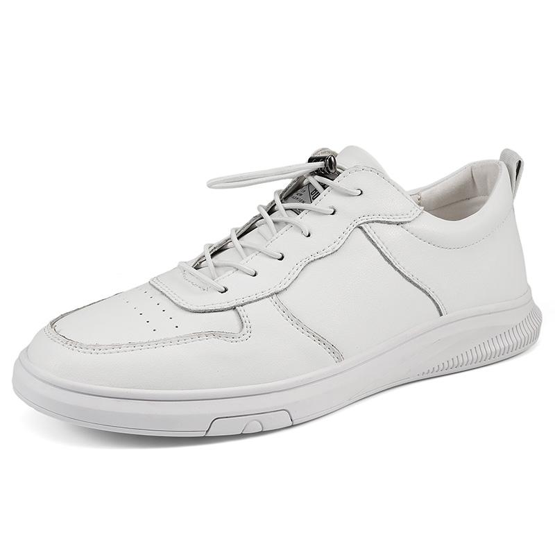 

Fashion Designer Brand Men s Genuine Leather Casual Shoes Minimalist Small White Shoes High Quality Versatile Men s Running Shoes 43 белый