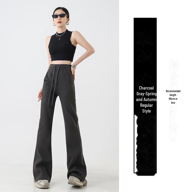 

Women s High-Waisted Wide-Leg Flared Pants with Pockets - Autumn Slim Fit Casual Sweatpants S (80-95 lbs)