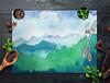Glass Protective Plate for the Stove 70x52 Mountains