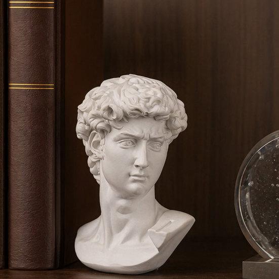 David Statue Nachbildung Griechische Büste Ornamente, Harz Skulptur für Kunststudio Dekor Und Übungswerkzeug Zeichenübung, Klassische Apollo Klavier Mädchen