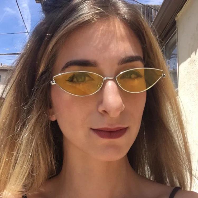 European and American metal small frame cat eye sunglasses ins trendy marine sunglasses, street glasses