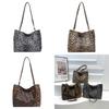 Fashionable Leopard Print Tote Bag For Women Stylish Large Capacity Pu Shoulder Bag