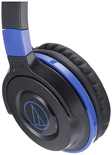 Audio-Technica ATH-S100 BBL Headphones Wired Street Monitoring Portable On-Ear Headphones Black Blue