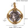Antique Gold Bronze Beauty Portrait Knight Angel Goddess Coin Medallion Charm Pendant,Necklace Jewelry Accessories Supplies M64