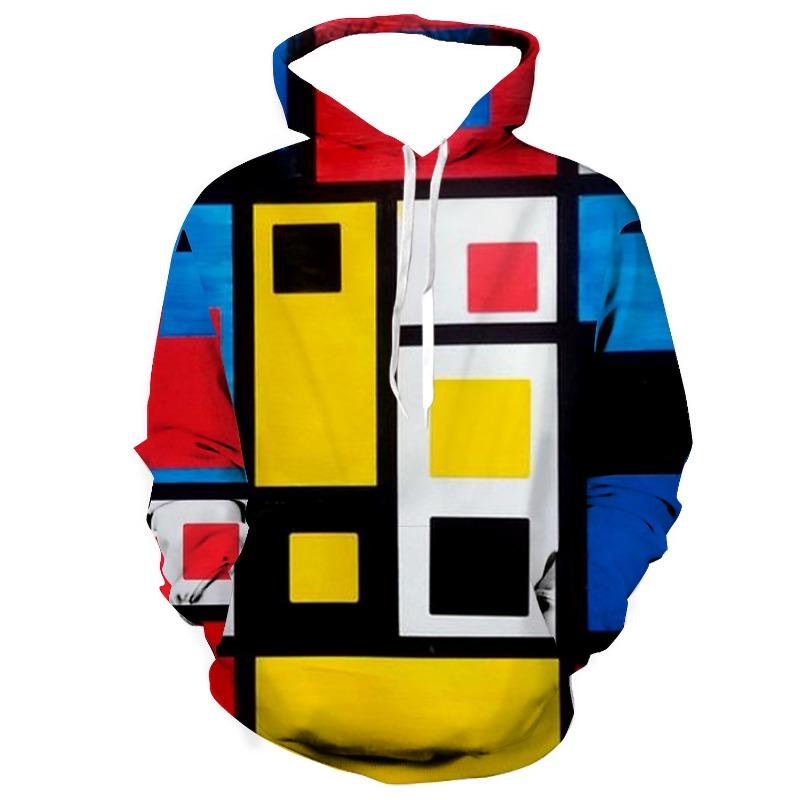 Men's Color Block Graphic Prints Hoodie Hoodies Sweatshirt Designer Casual Big and Tall Long Sleeve Hooded
