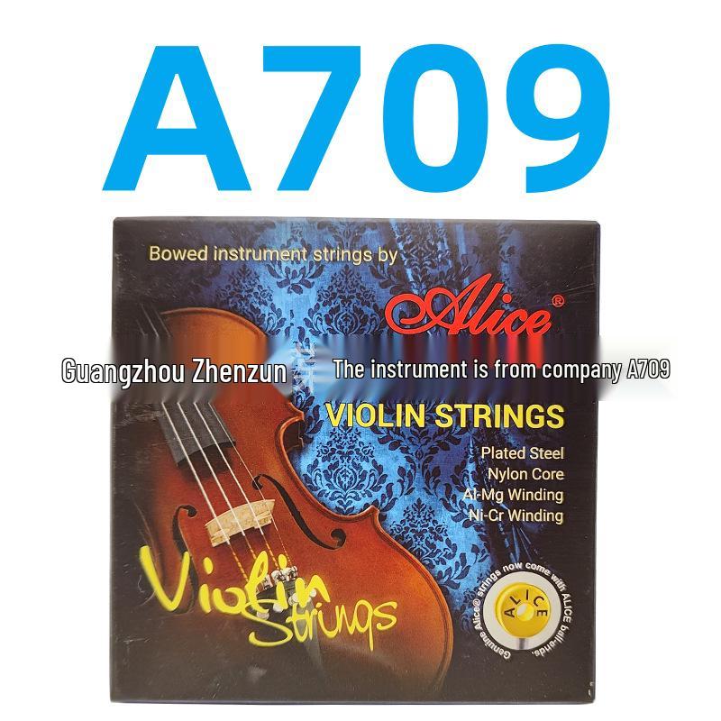 Alice A709 Violin String Set: Nylon Core with Aluminum, Magnesium, Nickel, and Chromium Wound Strings 1234