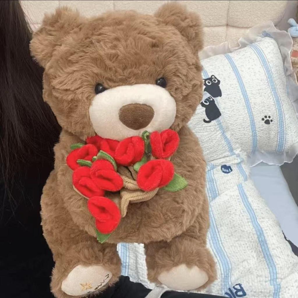 Internet celebrity rose bear doll small teddy bear doll plush toy girl Valentine's Day couple gift