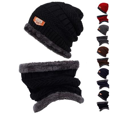 Navy Blue SHINA Fashionable Unisex Knit Cap Warm Comfortable Winter Skull Cap