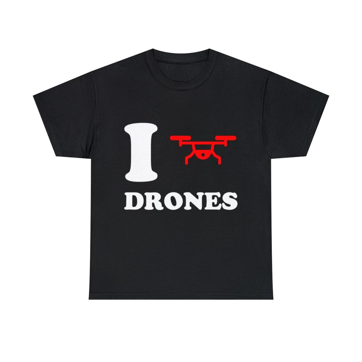 I Love Drones Graphic Tee Shirt, S-5XL S