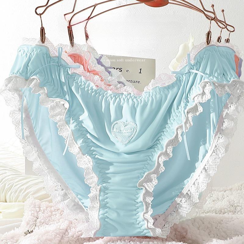 XL to 4XL Plus size Lolita Panties Japanese-Inspired Soft Lace Maiden briefs Comfort-Fit Leg Openings Sweat fairy underpant Sexy underwear