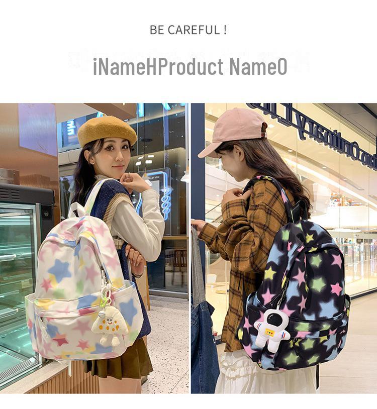 Mochila Escolar de Rayas Arcoíris: Mochila de Contraste para Combinar con Todo para Niñas, Estudiantes de Secundaria y Universidad