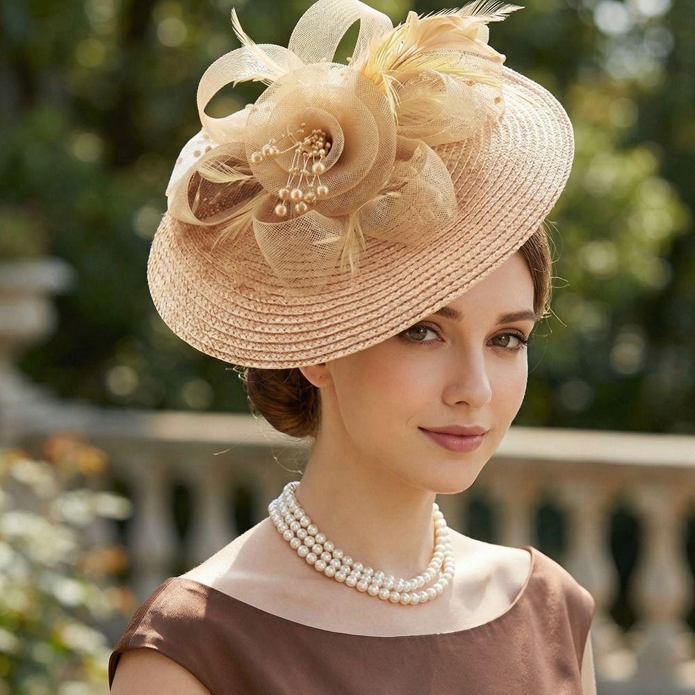 Chapeau Fascinator Vintage Élégant Magnifiques Accessoires de Cheveux Années 1920 Pince à Cheveux Coiffe de Mariée Dame