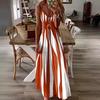 Summer Breeze Printed Vneck Sleeveless Maxi Dress For Casual Women