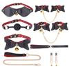Sexy SM Set Butterfly Knot Bell Female Slave Binding 8-Piece Set Handcuffs Mouth Lock Binding Prop