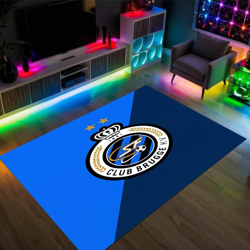 Club Brugge FC Design Tappeto in Velluto di Cristallo Accogliente Non?Tappeto Stampato Antiscivolo per Camera da Letto Soggiorno Ingresso