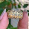 Luxury Italian Handmade Brushed Gold Plated Ring for Women Elegant Full Diamond Clover Fashion Jewelry