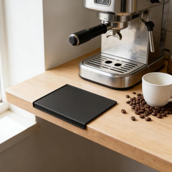 Tapete de Tampar Espresso Antiderrapante de Silicone Tapete para Tamper de Café Resistente ao Calor Almofada de Estação de Tampar Barista para Bancada de Máquina de Espresso