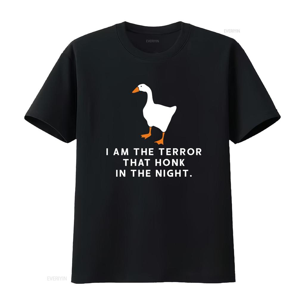 Inspiriert von Untitled Goose Game Ich bin der Schrecken, der in der Nacht schnattert T-Shirt vintage gewaschen Unisex dehnbar Designer-Kleidung