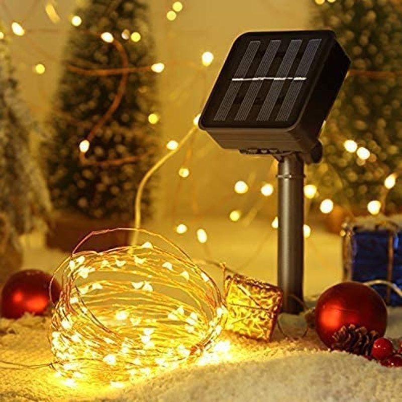Solar String Lights Garland Christmas Decorative 8 Modes Fairy Lights Copper Wire For Outdoor Wedding Homes Party Garden