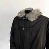 American Style Men's Winter Fur Collar Cotton Jacket - Deconstructed Design Trendy Outerwear