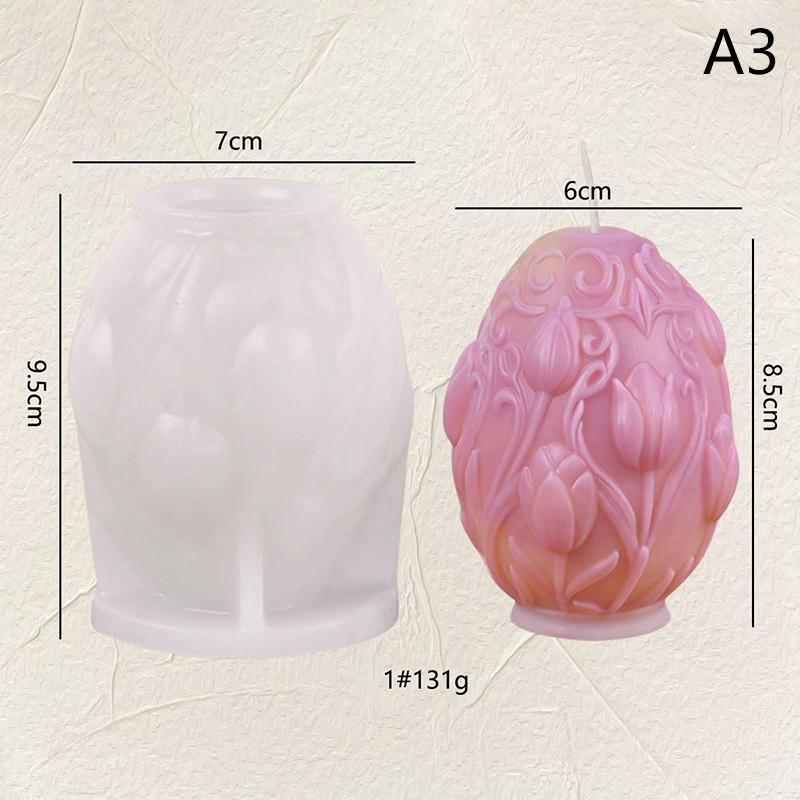 Easter Rose Relief Candle Silicone Mold DIY Jesus Cross Egg Shaped Aromatherapy Wax Resin Mold Chocolate Baking Tool Decor Gifts