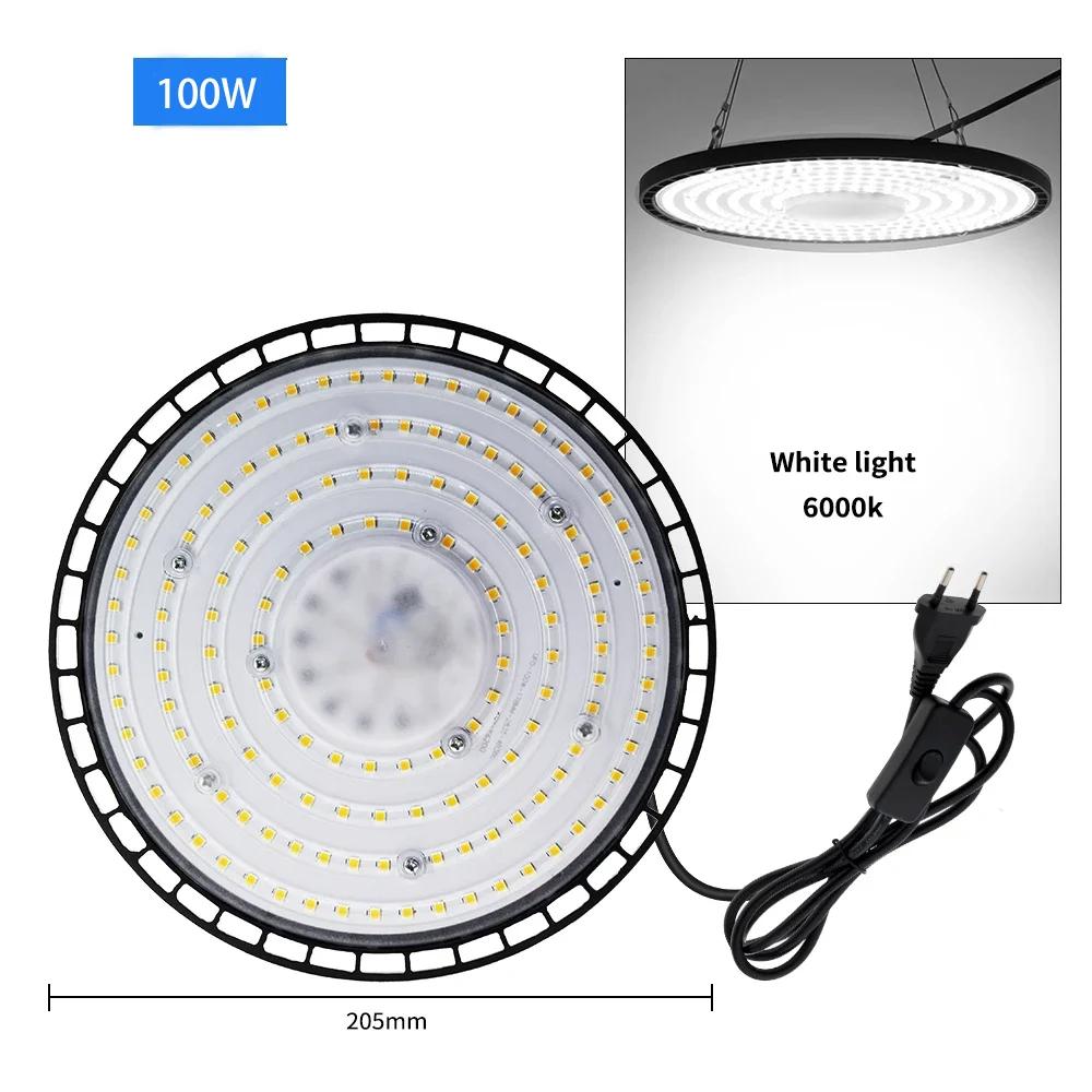 

Сверхяркий светодиодный светильник типа НЛО для высоких пролетов 100 Вт 150 Вт 200 Вт Водонепроницаемое светодиодное промышленное освещение для гаража спортзала фабрики склада 100W-AU Plug