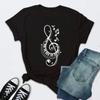 New Unisex T Shirt Music Note Printed Tshirt Female Summer Casual Short Sleeve Oneck Tshirt Tops Tops for Unisex Tops