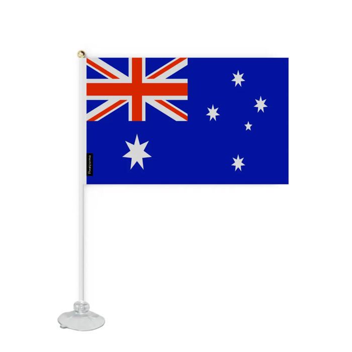Drapeau - Mini - île Heard-et-MacDonald - 14 x 21 cm - Polyester - Ventouse incluse