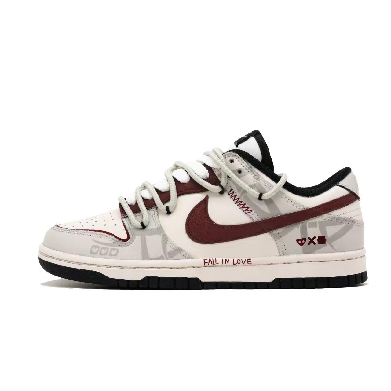 Nike Dunk Love IT Leather Coverage Height Increasing Coverage Height Increasing Low top Skateboard Shoes Unisex Brown HF5441-100(Team1096-) 36