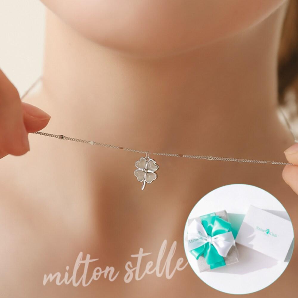 [92.5 Silver/Halona] Beautiful Lucky 92.5 Silver Necklace++
