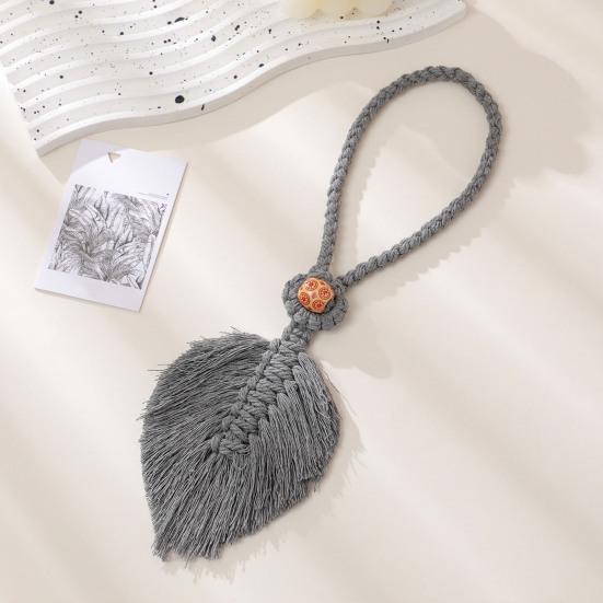 No Drill Curtain Holder Braided Leaf Tieback Boho Cotton Rope Holder