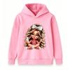 Kids Boys Girls Hooded Sweatshirt Cute Cartoon Girl Print Long Sleeve Pullover Hoodie Casual Warm Top For School Street Daily Wear For 3-12 Years Old