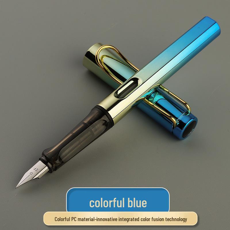Colorful Fountain Pen for Students: Posture Correction, Calligraphy Practice & Dual-Use with Ink Cartridge.