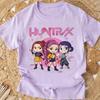 Popular Cartoon Print Women T-Shirt Cartoon Design Casual Harajuku Style T-shirts Girls Round Neck Short Sleeved Top Fans Gifts