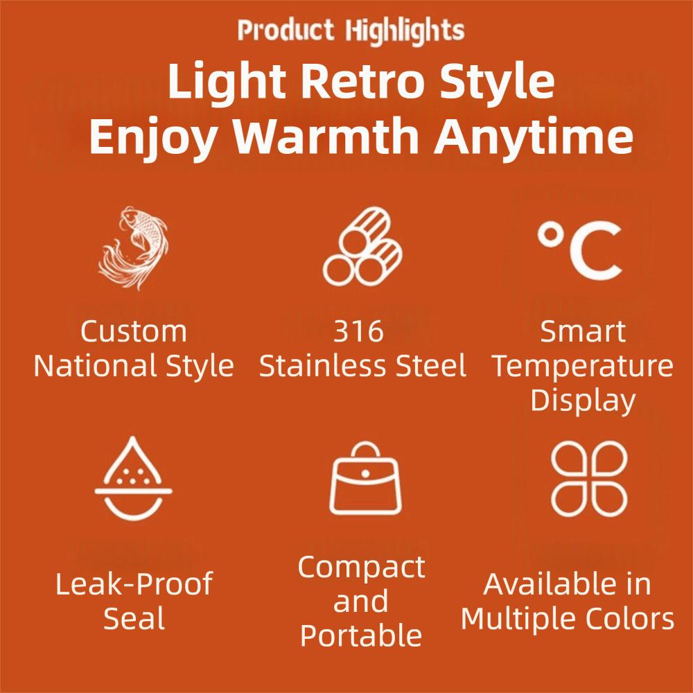 Chinese Style Insulated Water Cup Mushroom Shaped Mini Thermos Cup  Office Use