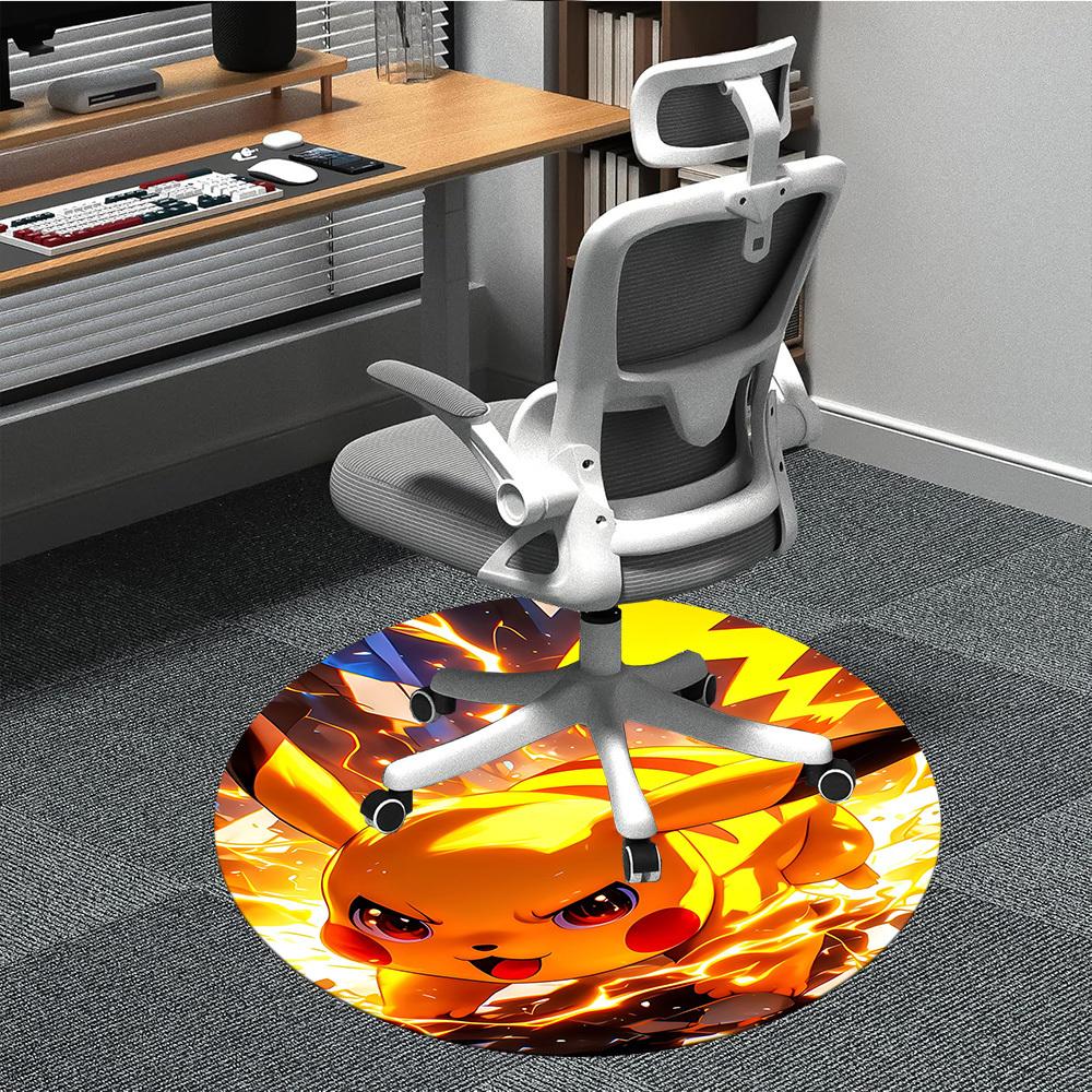 

1pc Pikachu Chair Carpet for Office Non-Slip,Machine Washable Rug for Office, Room - Holiday Decor - Machine Made yy251017259 80cm by 80cm