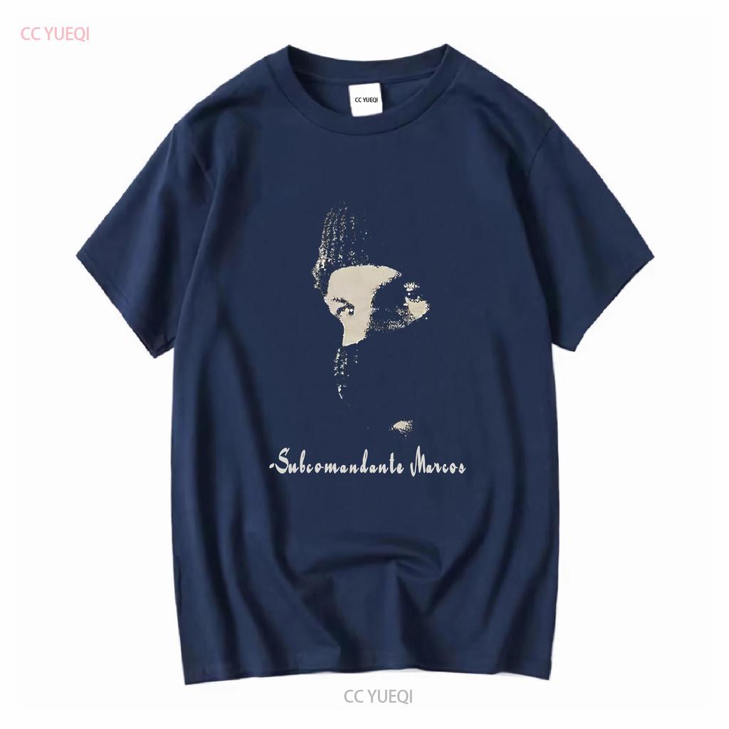 New Rare Subcomandante Marcos Portrait Revolucion EZLN Comandante Emiliano Zapata Retro T Shirt Vintage Style Vintage Washed