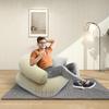 With Backrest U-Shaped Flocking Sofa With Armrests Inflatable Bean Bag Chair  Leisure Bean Bag