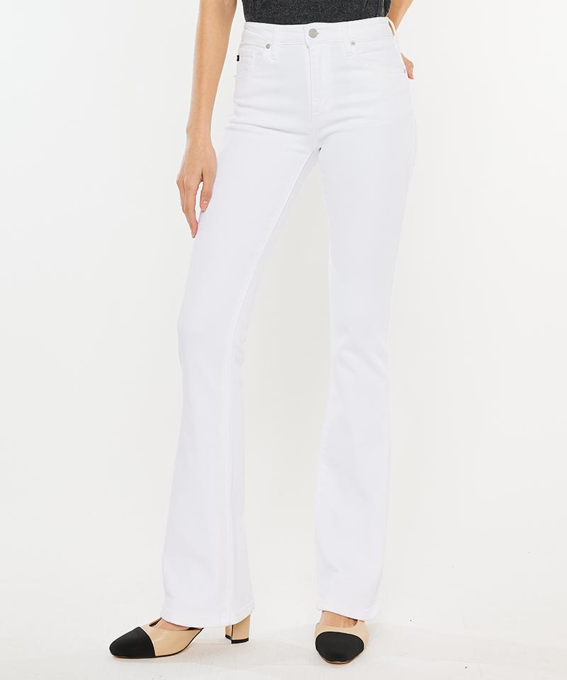 KANCAN High-Waisted Bootcut Jeans Acacia White