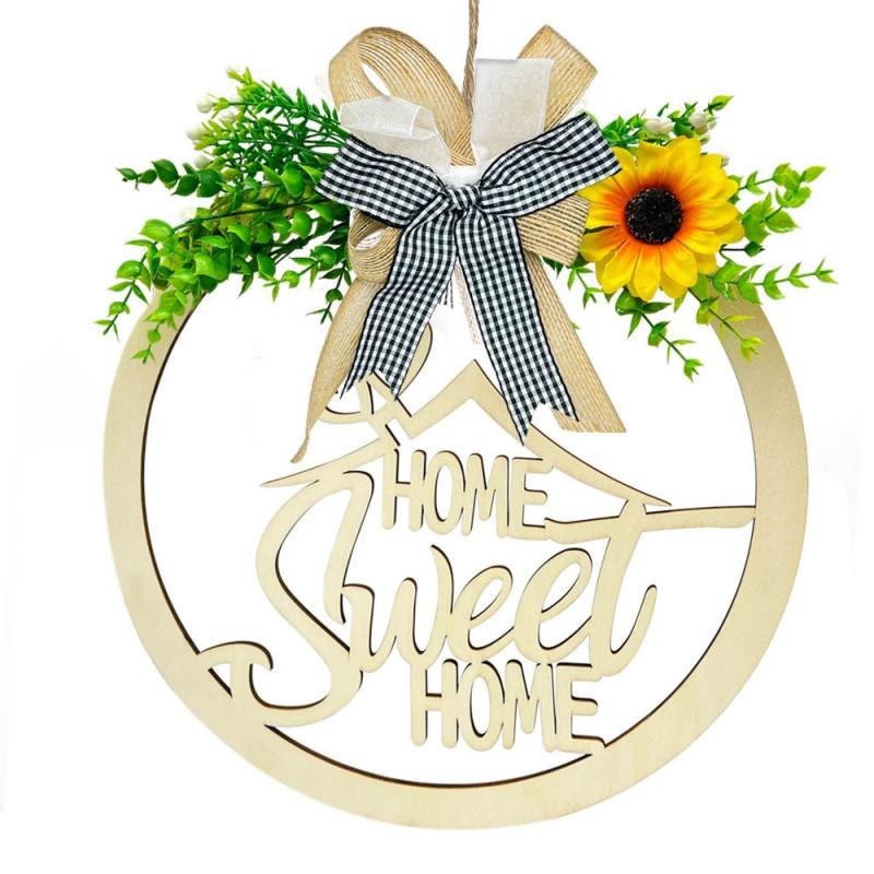 Wooden Welcome Sign With Cutout Design Christmas Door Hanging Home Decor Rustic Style