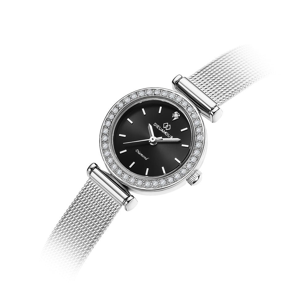 Diyuamoleu Women'S Mesh Band Watch Daw3201M-Sb Diamond Watch